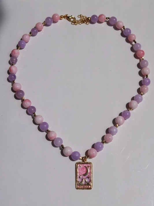 The Moon Natural Stone Tarot Necklace