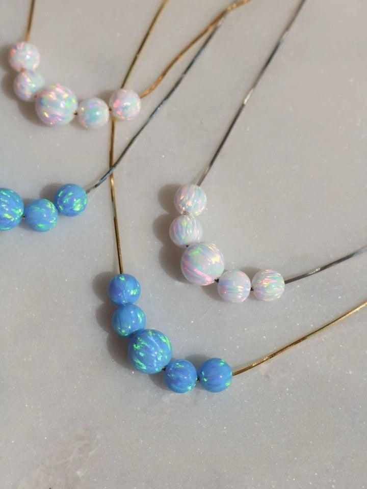 Elina Five-Piece Opal Mermaid 925 Silver Necklace