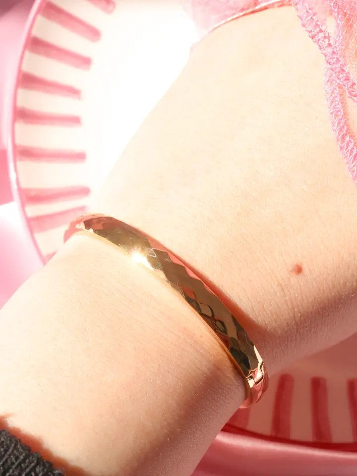 Prism Design Gold Steel Bracelet