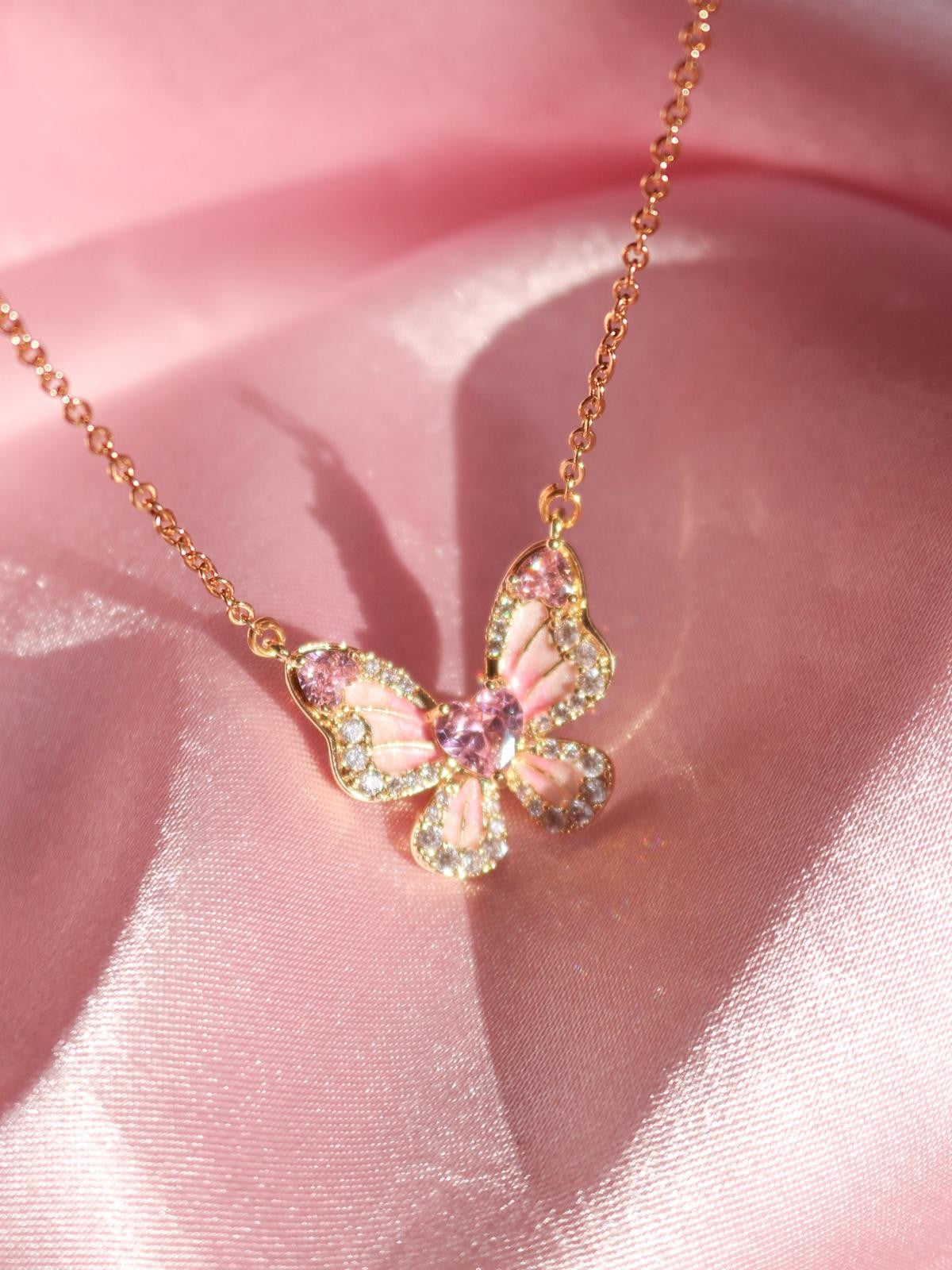 Blushstone Butterfly Necklace