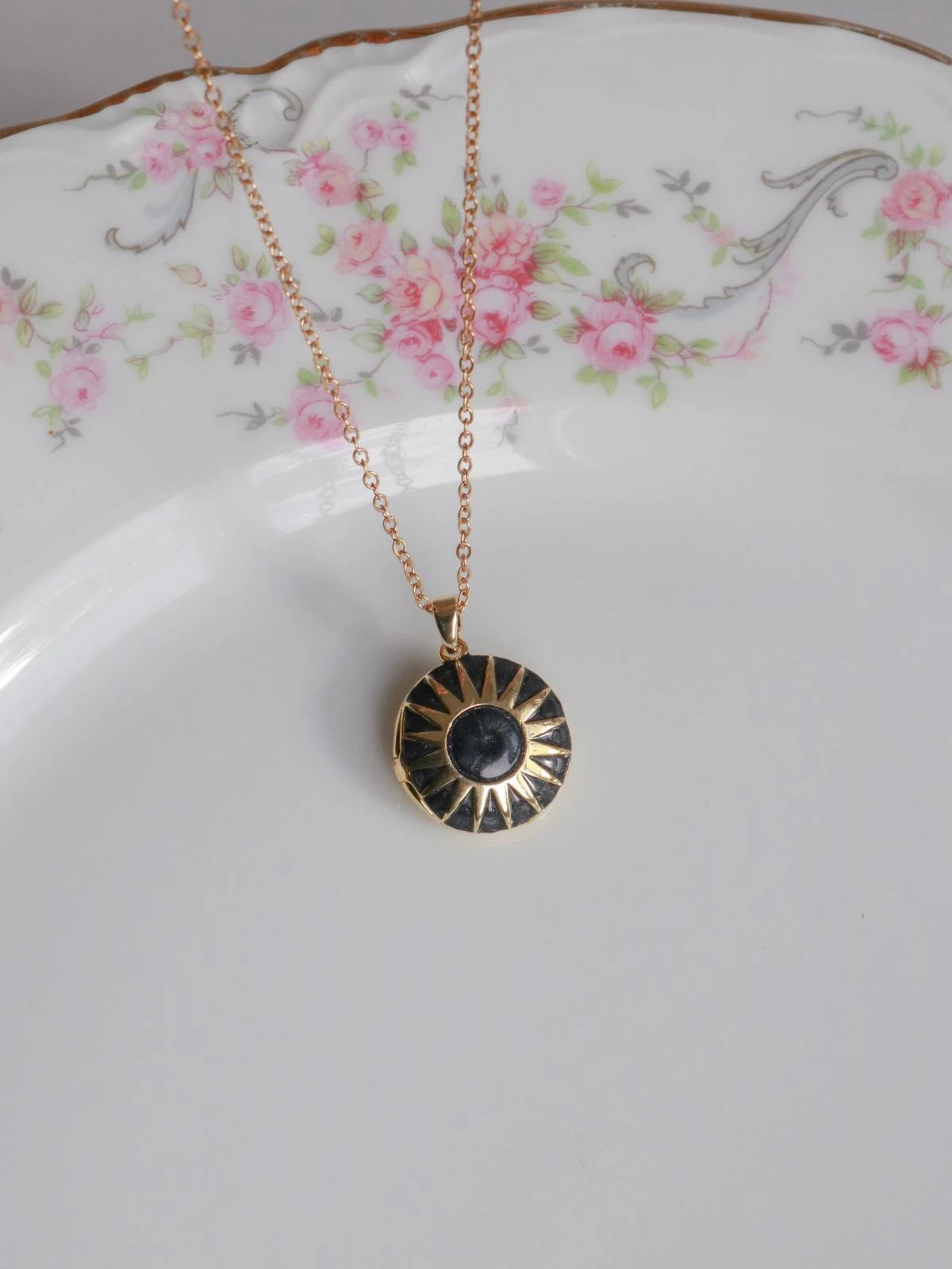 Nightlight Sun Personalized Photo Locket Necklace