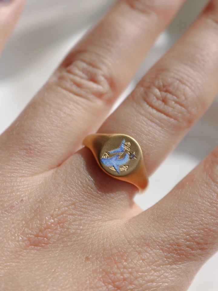 Vintage Dolphin Steel Ring