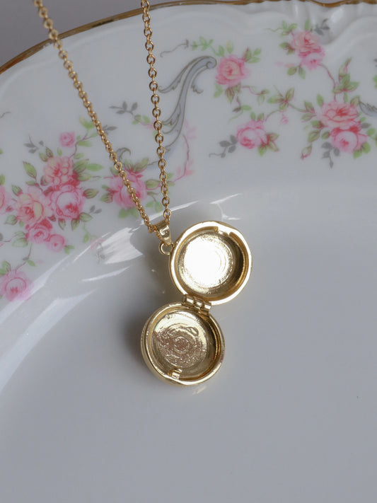 Pink Aurora Sun Personalized Photo Locket Necklace