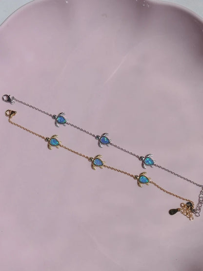 Blue Sea Turtle 925 Silver Bracelet