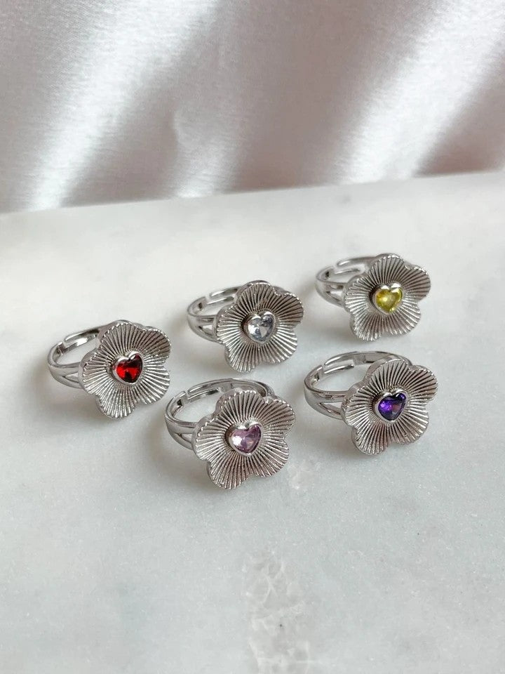 Heart Flower Ring