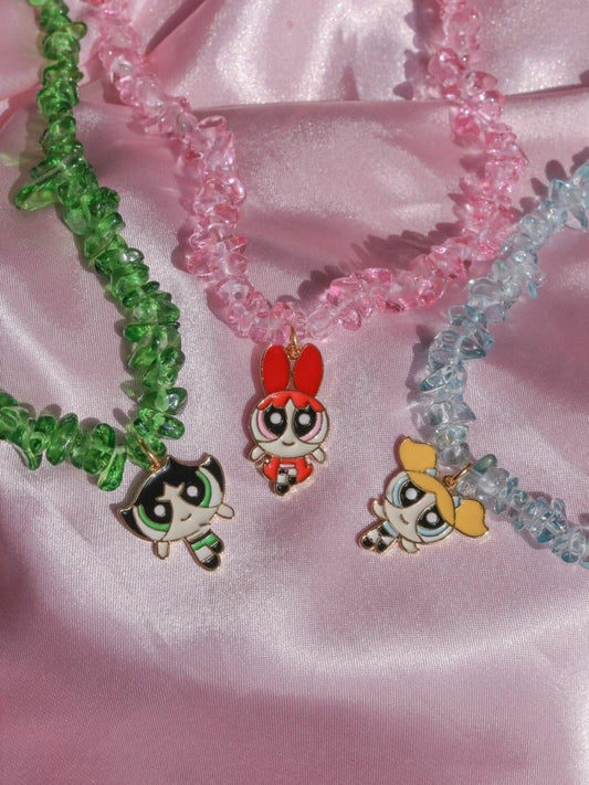 Powerpuff Girls Stone Necklace