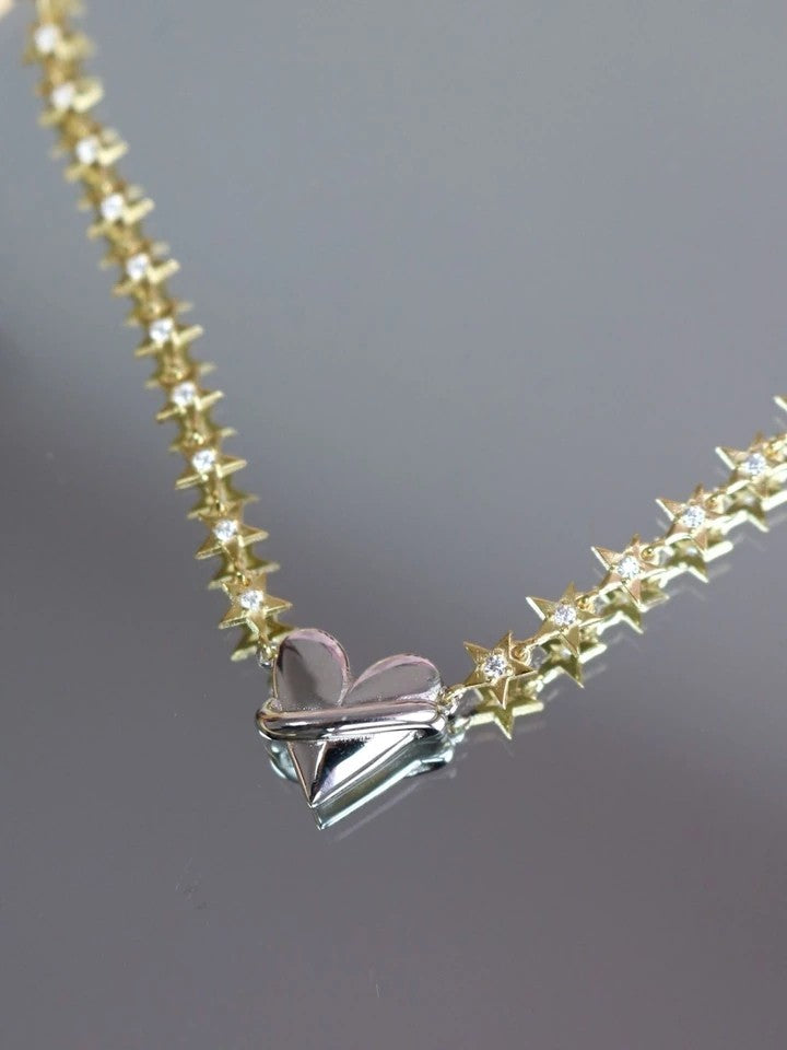 Stars Around My Heart 925 Silver Necklace