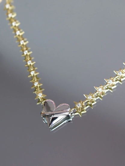 Stars Around My Heart 925 Silver Necklace