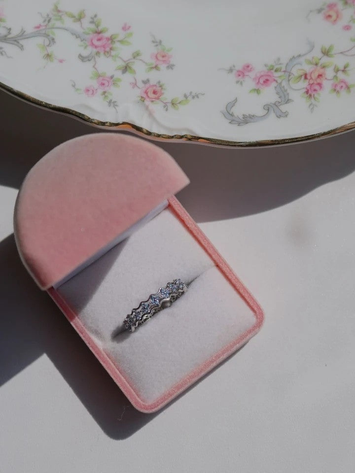 Blue Flower Line Ring