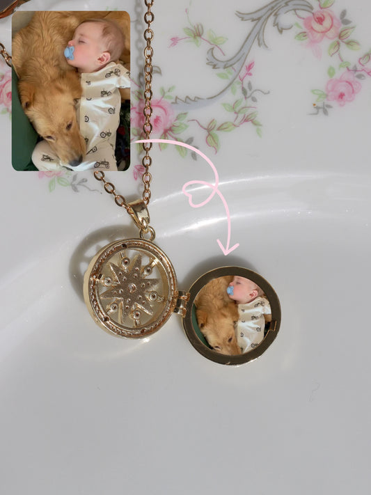 Starlight Personalized Photo Locket Necklace