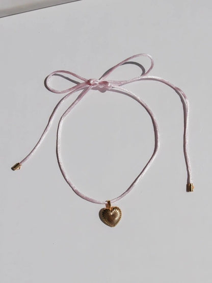 Pink My Heart Rope Necklace