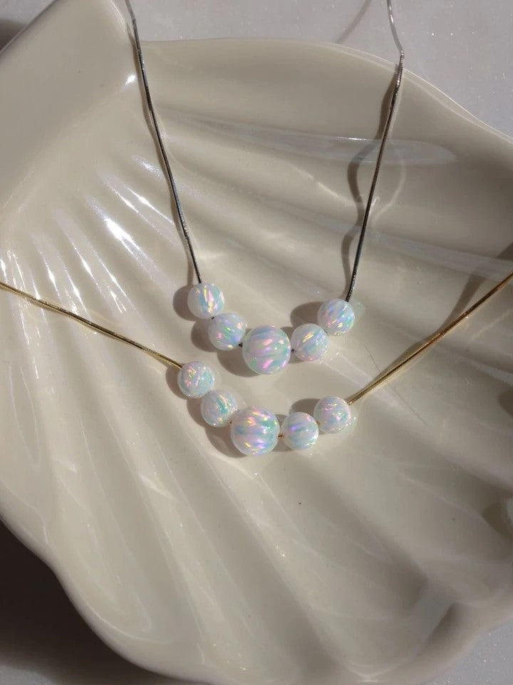 Elina Five-Piece Opal Mermaid 925 Silver Necklace