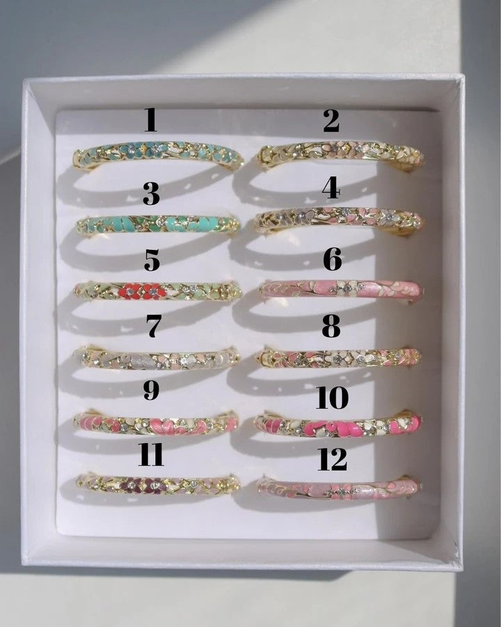 Colorful Flower Enamel Cuff Bracelet Vol. 2