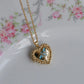 Blue Bee Heart Personalized Photo Locket Necklace