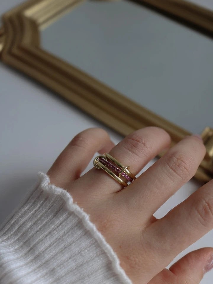 Pink Multiple 925 Silver Ring