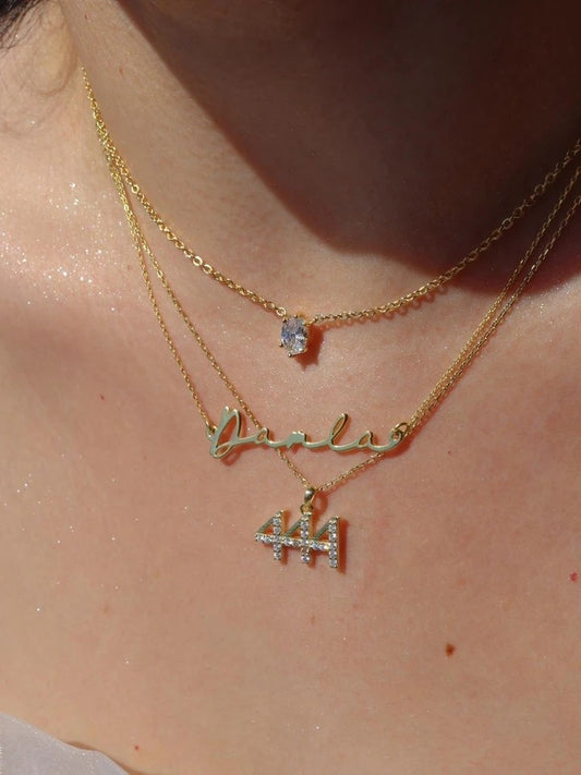 Minimal Stone Spark 925 Silver Necklace