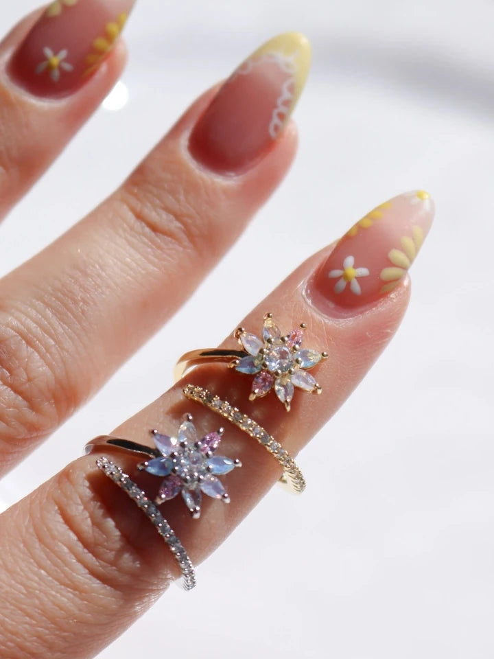 Pastel Daisy Sparkle Ring