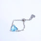 Heart Chain Ring Blue 925 Sterling Silver