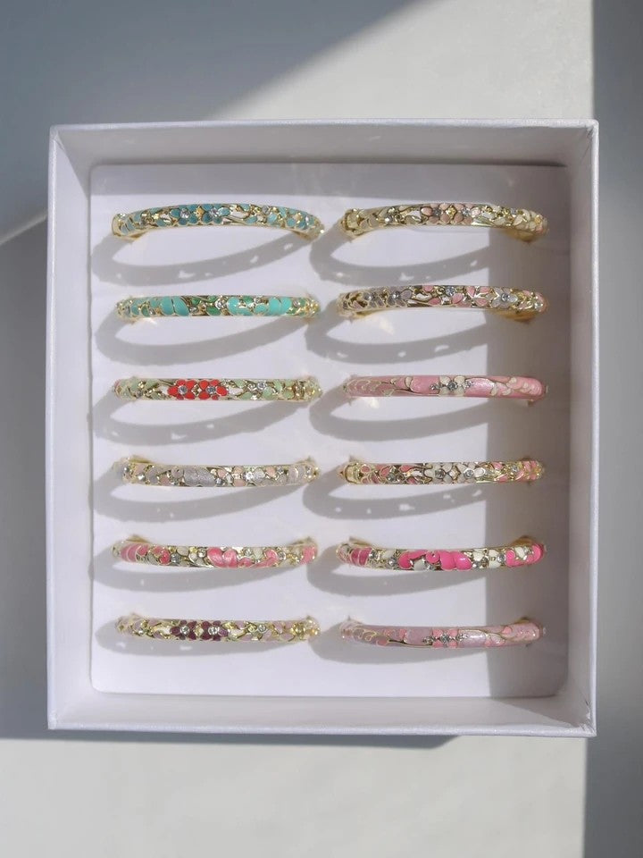Colorful Flower Enamel Cuff Bracelet Vol. 2