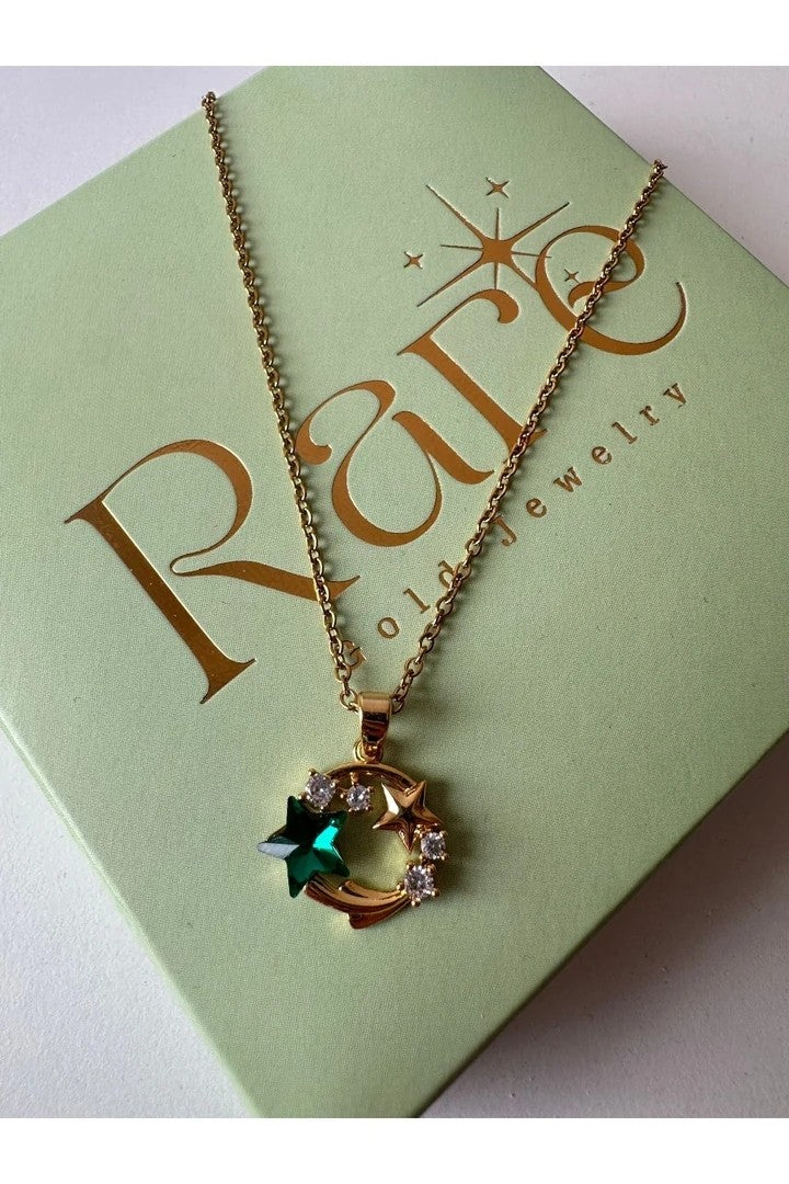 Sky Themed Steel Necklace - Gold