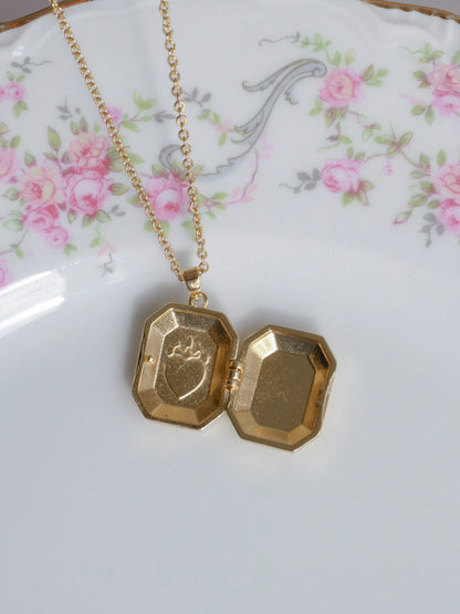 White Hearts On Fire Personalized Photo Locket Necklace