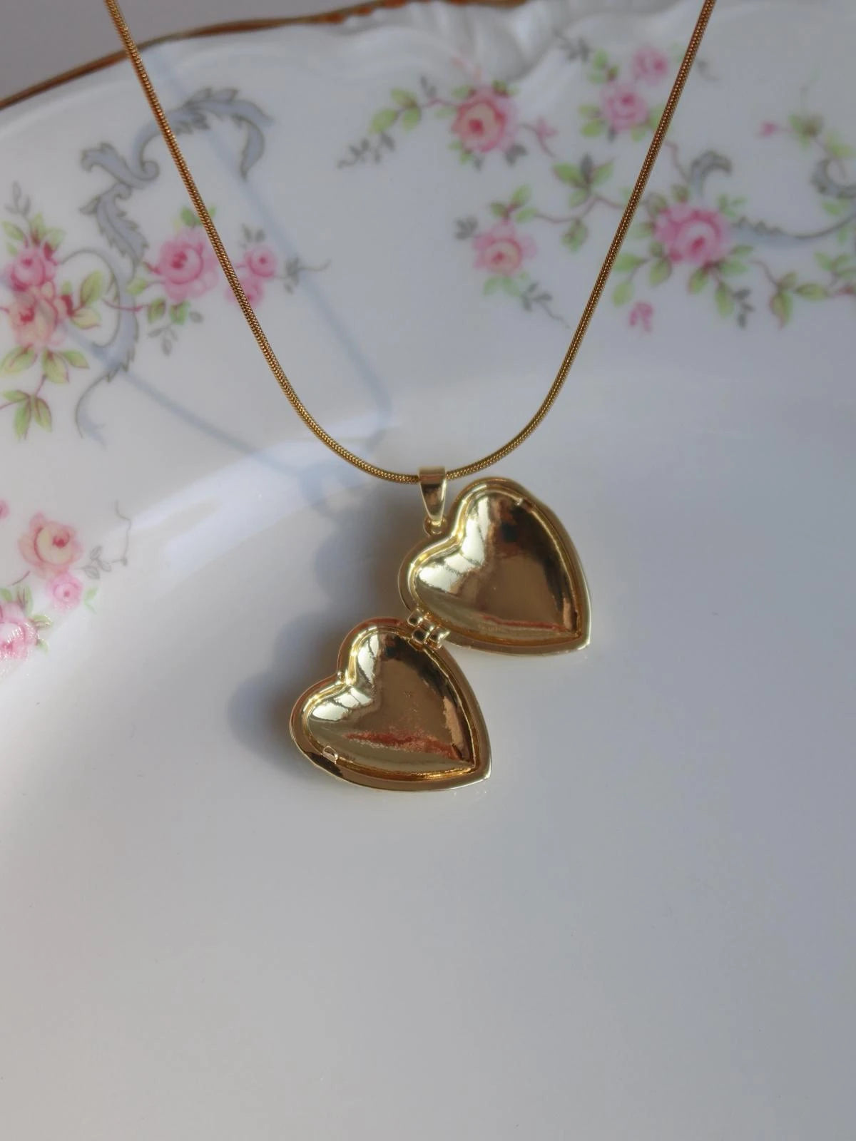 Novelle Bow Heart Personalized Photo Locket Necklace