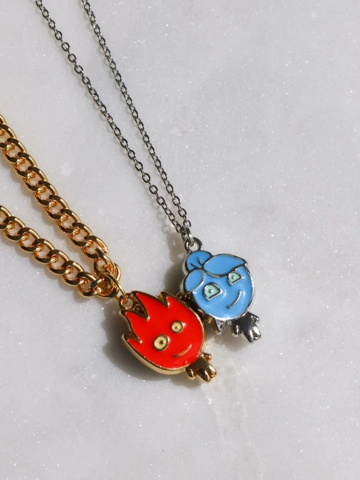 Fire And Water Necklaces Couple