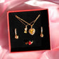 Belle Rose Necklace, Earrings, Ring Jewelry Set