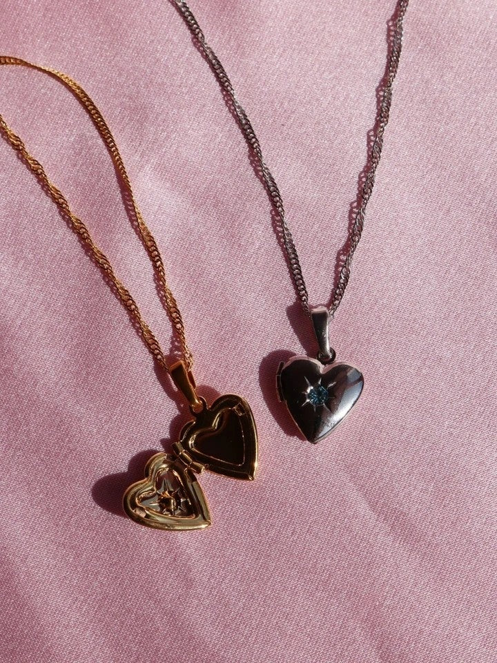Stone-Covered Heart Necklace