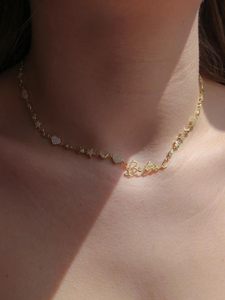 Fatimas Lovely Hand Personalized Name Necklace