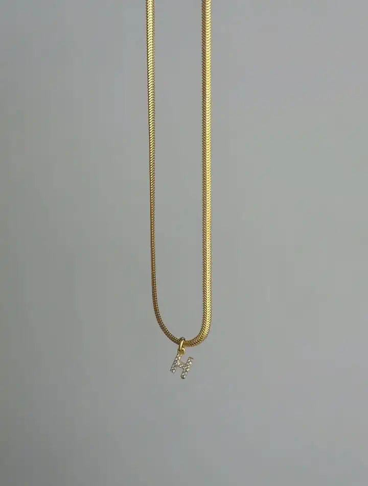 Personalized Letter Snake Chain 925 Silver Necklace