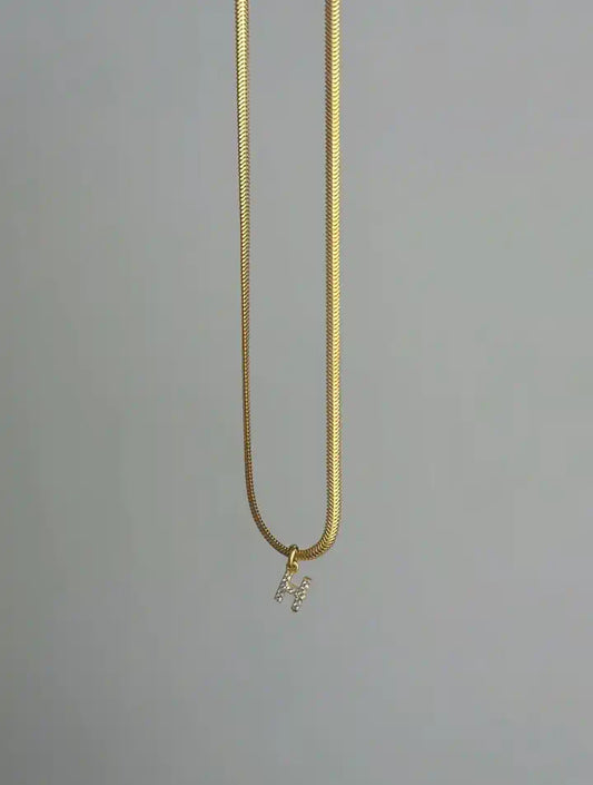 Personalized Letter Snake Chain 925 Silver Necklace