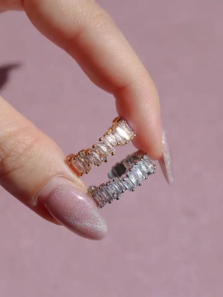 White Zircon Stone Ring