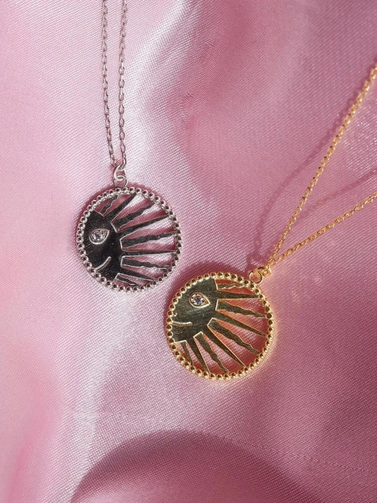 Smiling Sun Necklace 925 Silver