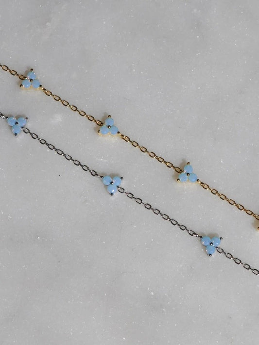 3-Piece Circle Ice Stone 925 Silver Bracelet