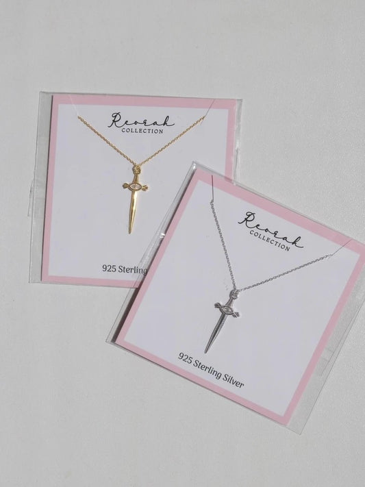 Crystal Sword 925 Silver Necklace