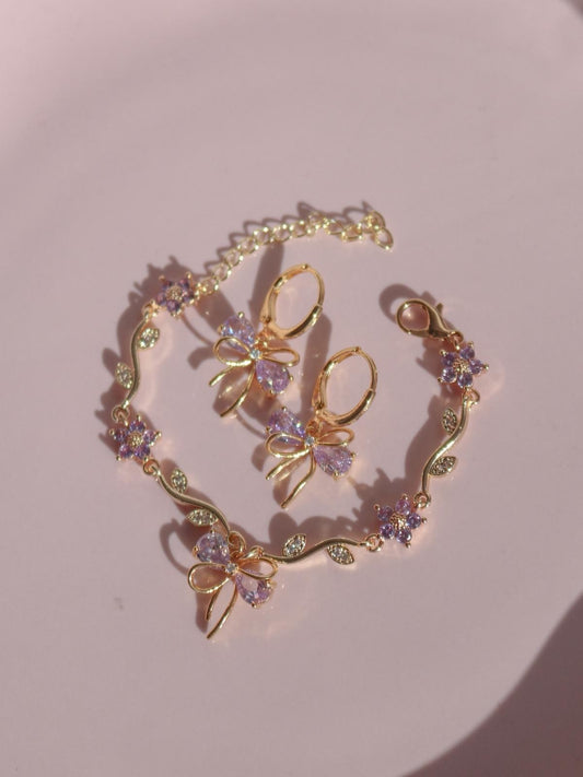 Ribbon Garden Bracelet, Earrings Set