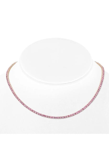 Pink Zircon Stone Waterway Necklace
