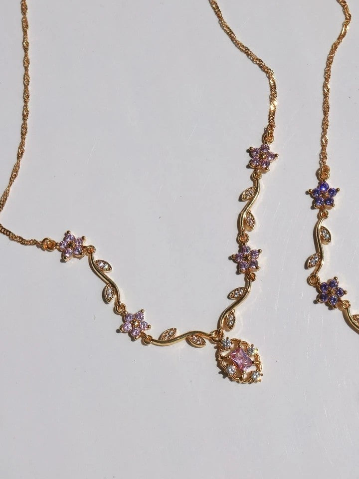 Baguette Flower Necklace