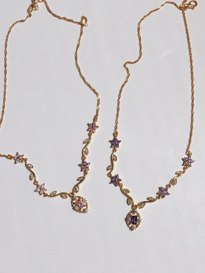 Baguette Flower Necklace