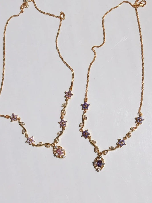 Baguette Flower Necklace