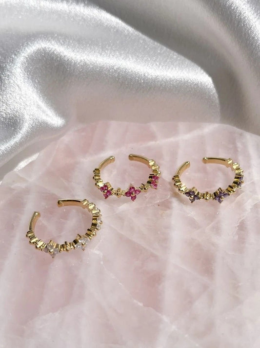 Flower Tiara 925 Silver Ring