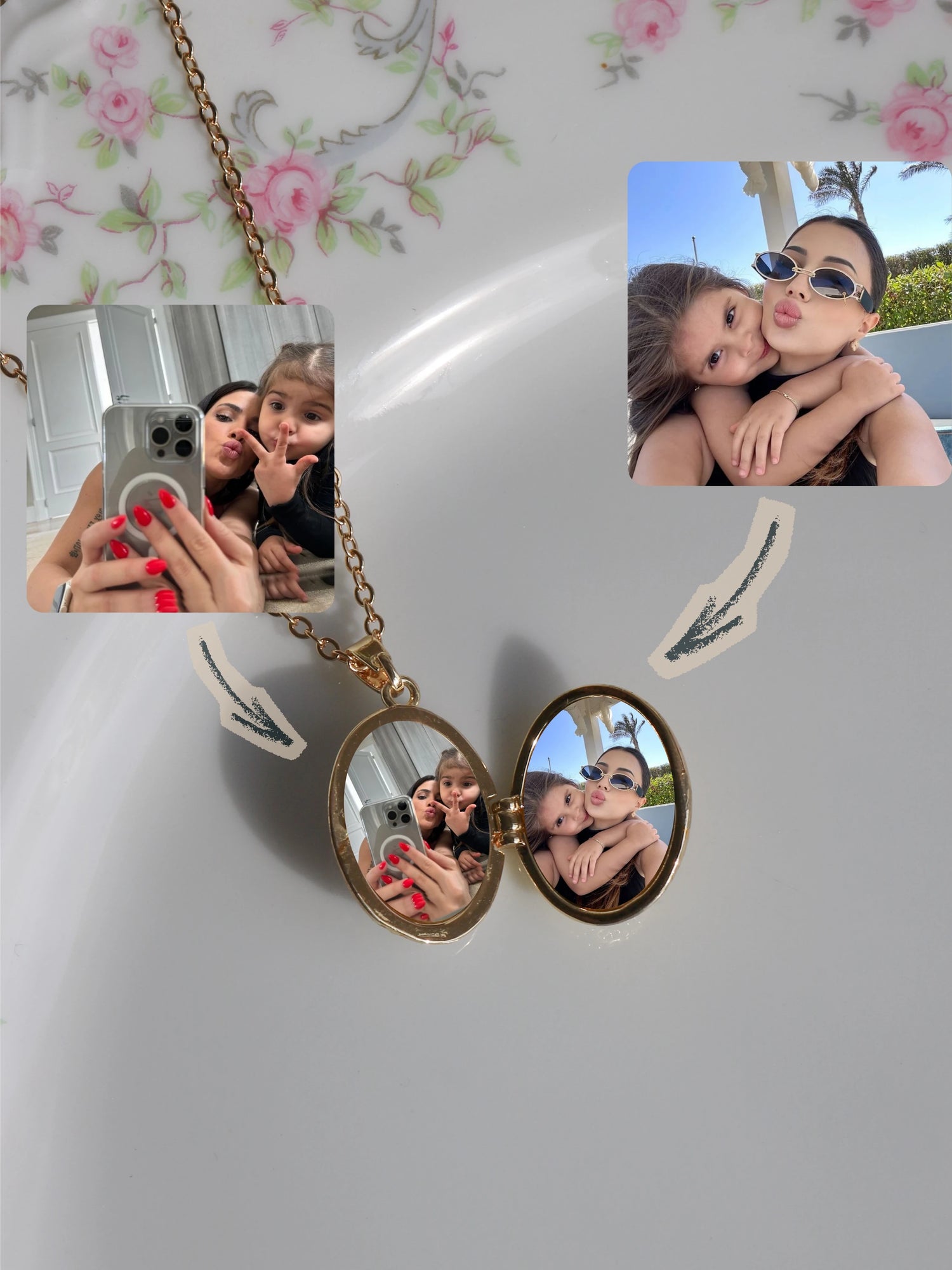Purple Pearl Radiance Personalized Photo Locket Necklace