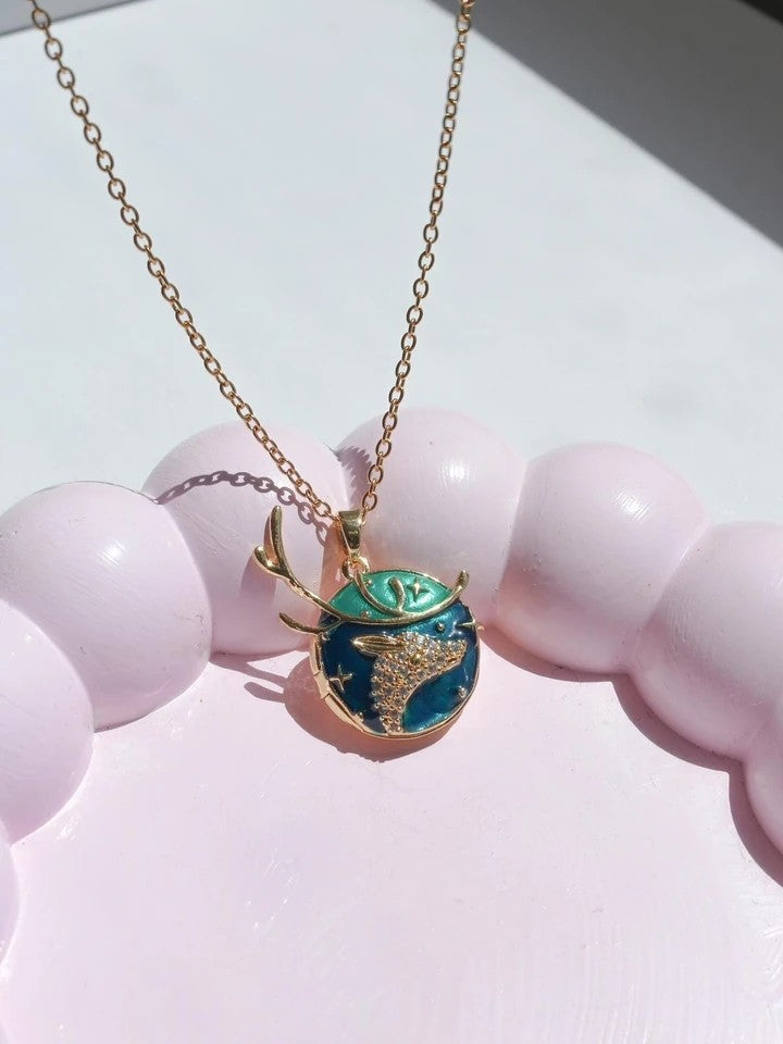 Little Deer Soul Personalized Photo Steel Necklace