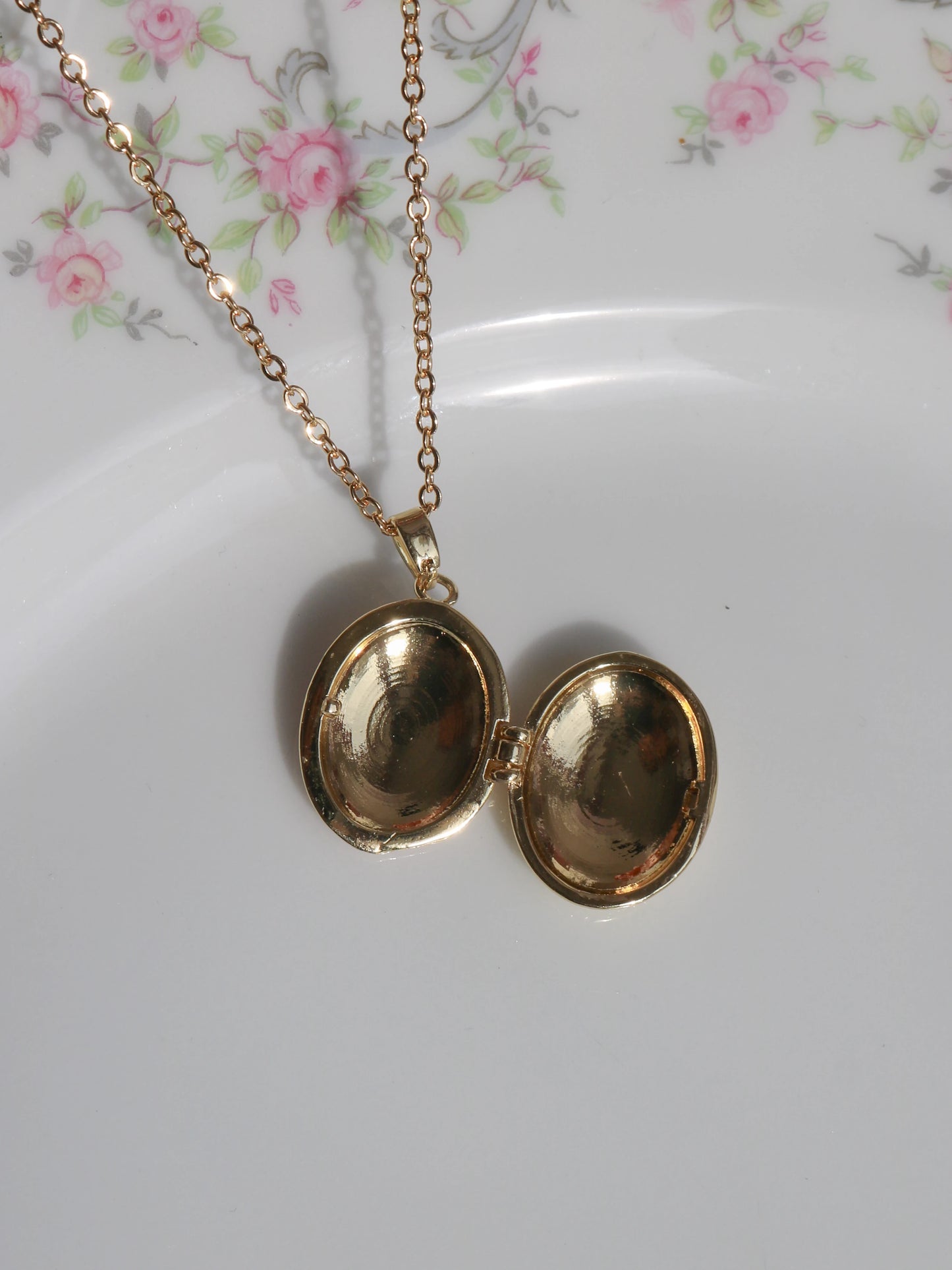 Pink Flowers Personalized Photo Locket Necklace