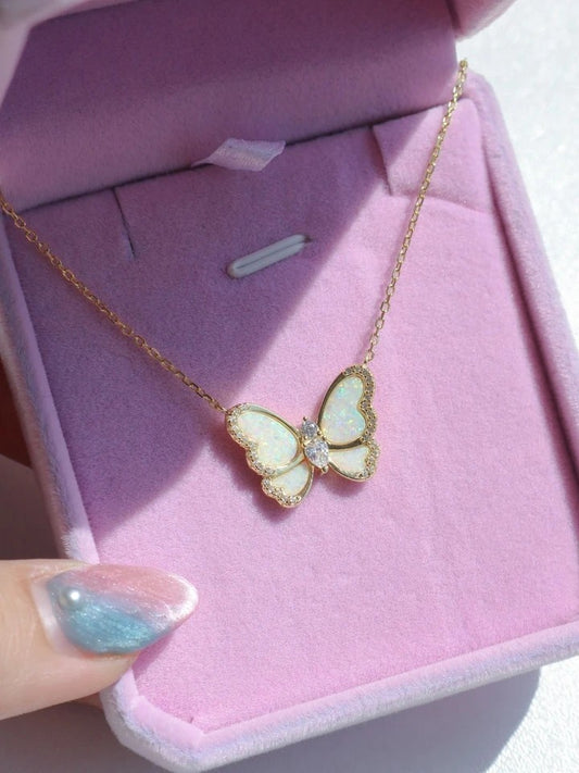 Opal Wings 925 Silver Necklace