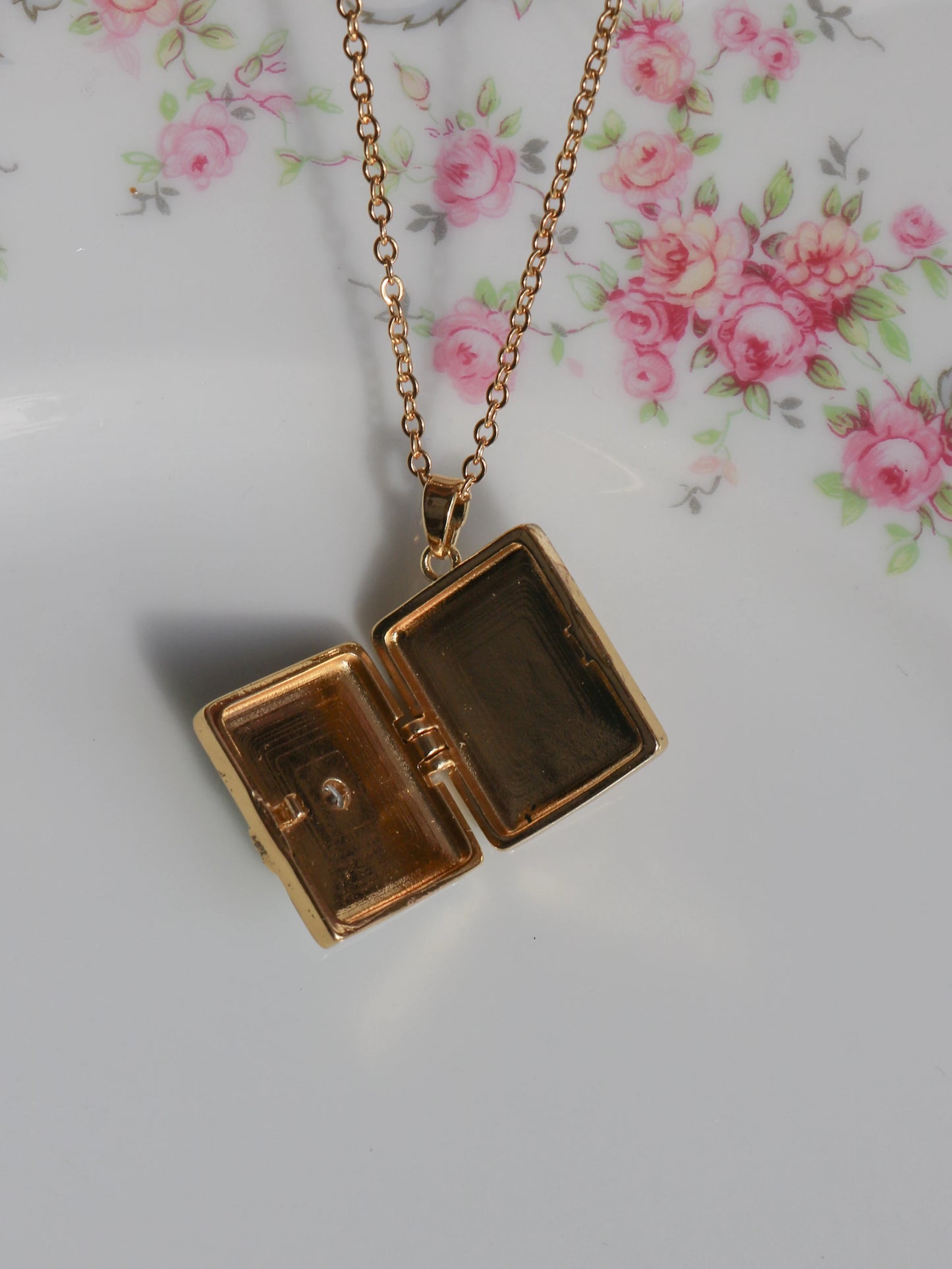 Blue Mystic Book Eye Personalized Photo Locket Necklace