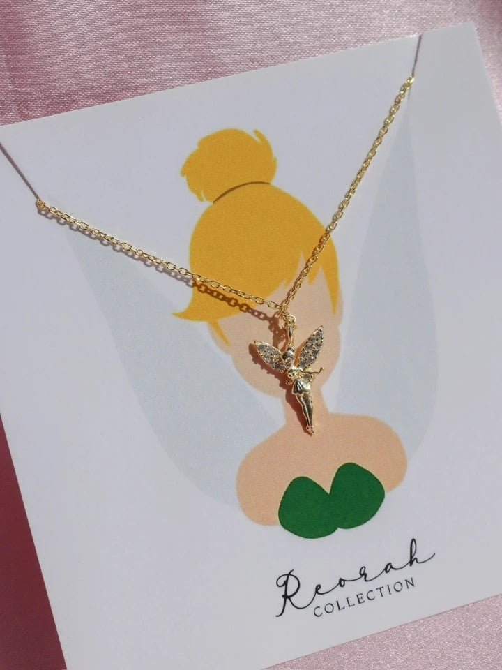 Tinker Fairy 925 Silver Earring, Necklace And Ring Set