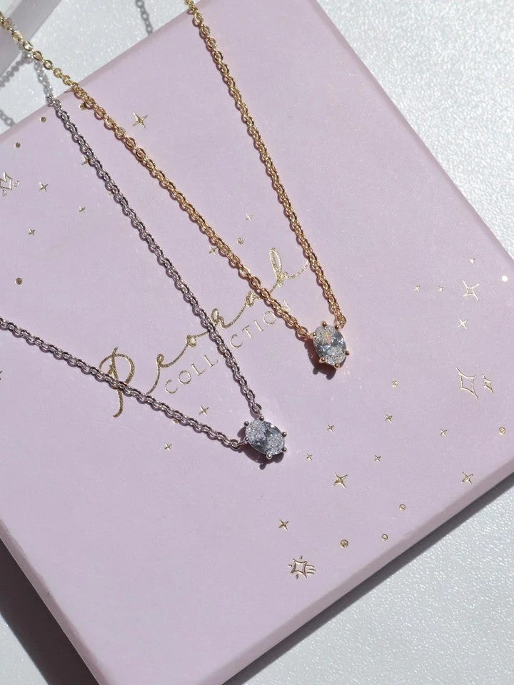 Minimal Stone Spark 925 Silver Necklace