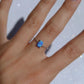 Oval Chain Ring Blue Opal 925 Sterling Silver